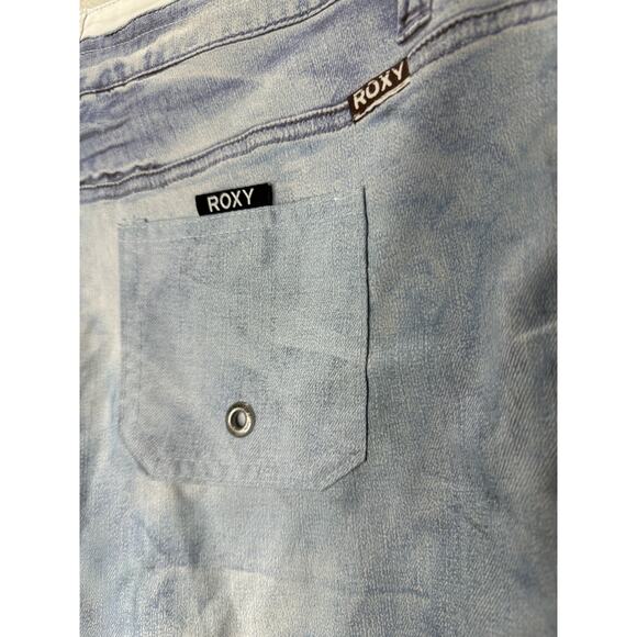 Roxy Estilo Faux Distressed Bue Jean Print On Poly Shorts 7 - Picture 7 of 11